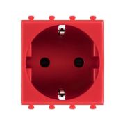 Розетка 1-м 2мод. Avanti «Красный квадрат» 16А IP20 2P+E защ. шторки красн. DKC 4401002