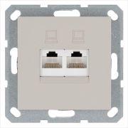 Розетка компьютерная 2-м RJ45 IP20 кат. 5E механизм тауп Jasmart G6106T