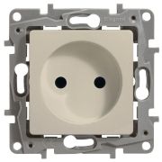 Розетка 1-м СП Etika 16А IP20 250В 2P без заземл. немецк. стандарт винтов. клеммы механизм сл. кость IEK 672320