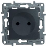 Розетка 1-м СП Etika 16А IP31 250В 2P без заземл. защ. шторки немецк. стандарт винтов. клеммы механизм антрацит IEK 672634