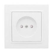 Розетка 1-м СП Минск 10А IP20 без заземл. защ. шторки бел. Basic EKF ERR10-022-100