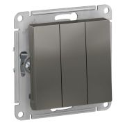 Выключатель 3-кл. СП AtlasDesign 10А IP20 (сх. 1+1+1) 10AX механизм сталь SE ATN000931