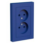 Розетка 2-м AtlasDesign 16А без заземл в сборе аквамарин SE ATN001120